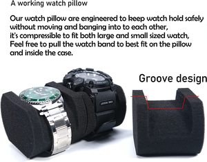 Étui rigide de voyage pour montre à 3 emplacements avec étuis de montre anti-choc - Product Image 6