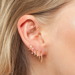 ROXI Pendientes de Cartílago con Zirconia en Forma de Rombo, Oro de 18k y Plata de Ley 925 para Mujer - Product Image 5