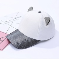 Gorra de béisbol con lentejuelas brillantes de diseño personalizado para niños, gorras rosas al por mayor para niños, gorra de sarga para deportes al aire libre de verano