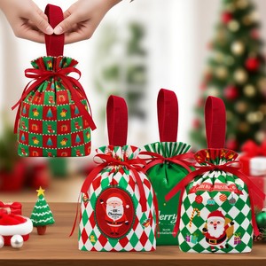 Bolsa de Regalo Navideña <span class=keywords><strong>Lisi</strong></span> de Terciopelo, Bolsa para Manzanas con Cordón, Diseño de Embalaje para Dulces, Rectangular de 12*20cm, Yiwu Zhejiang SD5464566 - Product Image 1