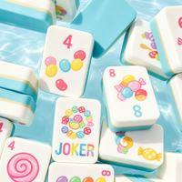Jeu de Mahjong américain anti-décoloration, tuiles flottantes en EVA bleues et blanches, jeux de voyage pour enfants et adultes