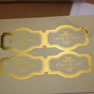 Benutzer definierte strukturierte Papier Relief Muster Weinflasche selbst klebende Etiketten für Whisky Wein - Product Image 1