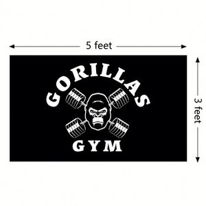 Tapiz Decorativo Gorillas GYM de 3x5 pies para Habitación, Dormitorio Universitario, Sala de Estar - Product Image 2