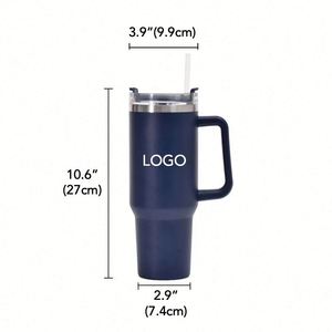 Factory Wholesale Custom logo 40 oz Vacuum Insulated Stainless Steel Cup with Handle Cup Lid Straw Cup, Suitable for Office <b>Gift</b> - Product Image 1