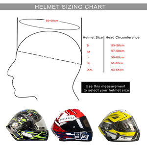 Casco de Motocicleta Integral, Equipo para Motociclistas, Casco para Motocicleta para las Cuatro Estaciones, Transpirable, Fácil de Poner y Quitar - Product Image 3