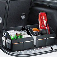 Boîte de rangement pliable pour coffre de voiture en cuir de luxe MB, 1 à 3 compartiments, accessoires intérieurs de voiture personnalisés en gros