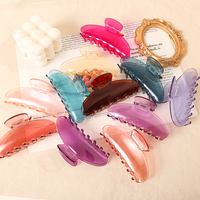 Accessoires pour cheveux de haute qualité pour femmes, grande pince à cheveux en plastique transparent violet, style européen-américain, pince à cheveux en forme de requin