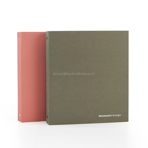 Classeur à anneaux en tissu de lin personnalisé avec enveloppes à cordon pour le rangement de documents - Product Image 2