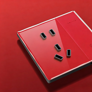 Modern Tempered Glass <b>Wall</b> <b>Switch</b> Touch Control 4 Gang 4-Way IP20 Red Smart Life App Wi-Fi 10A 230V YuHe Group - Product Image 4