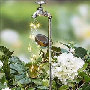 ALG01611 lampes solaires robinet d'eau de jardin, lumière de piquet de pelouse extérieur ensemble de 2 robinets <span class=keywords><strong>lampe</strong></span> de poteau - Product Image 4