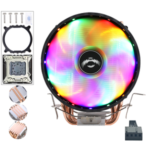 Qiuzaim X79ระบายความร้อน LGA2011, มาเธอร์บอร์ดไฟหอคอยเดสก์ท็อปพัดลม CPU เงียบ120มม. 2/4/6ท่อความร้อน X99อากาศเย็น - Product Image 1