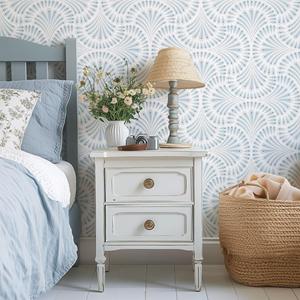 <span class=keywords><strong>Papier</strong></span> <span class=keywords><strong>peint</strong></span> auto-adhésif bleu à motif cachemire, sans couture, amovible, à peler et coller, pour la décoration murale de la maison, l'art mural, la décoration de chambre et les motifs végétaux - Product Image 2
