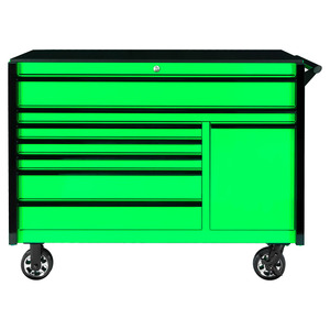 Green and Black 8-<strong>Drawer</strong> Roller Cabinet with Power <strong>Tool</strong> <strong>Drawer</strong> and Wheels - Product Image 1