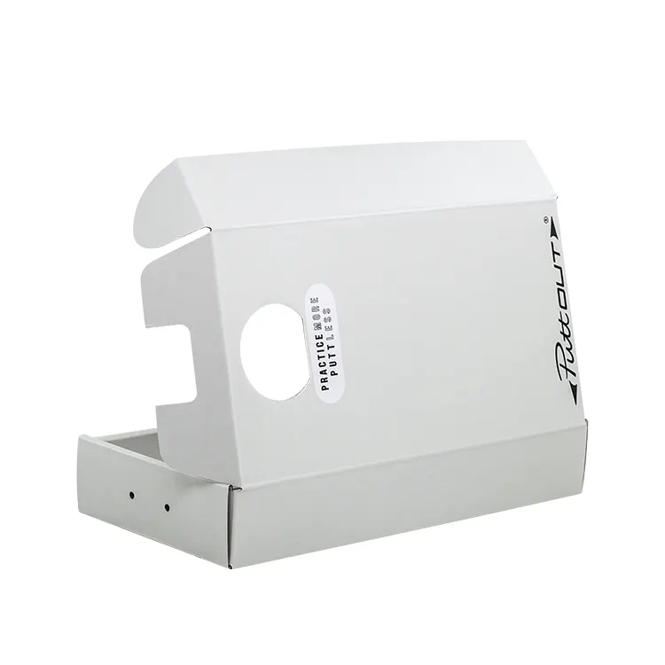 Individuell bedruckte Flute-E-Commerce-Verpackungsbox aus Wellpappe Versandtasche weiß mit Kartenverschluss Literatur-Mailerbox