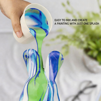 Peinture acrylique pour coulage 100 ml, 27 couleurs pré-mélangées, peinture liquide haute fluidité pour l'art DIY sur toile (effet ours fluide)