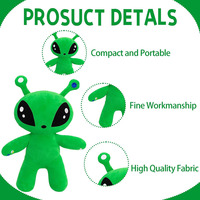 Peluche en forme de créature verte extraterrestre, jouet en peluche, coussin doux, figurine, poupée, décoration pour enfants, collectionneurs, vente en gros, poupée extraterrestre CPC pour enfants