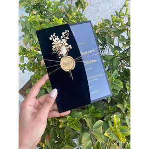 Benutzer definierte Samt Navy Cover Acryl Hochzeit Hochzeits einladung karte - Product Image 1