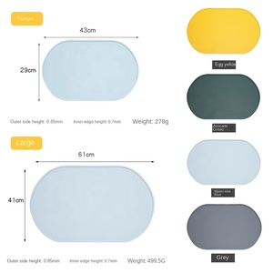Wholesale Oval Silicone Pet <b>Mat</b> Anti-spill Anti-slip <b>Mat</b> Large Silicone Pet Feeding <b>Mat</b> - Product Image 6