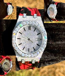 Reloj Cronógrafo de Cuarzo para Hombre de Lujo, Edición Limitada con Diamantes Moissanite, Caja de Acero Inoxidable, Cristal de Acero Inoxidable - Product Image 1