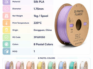 Filamento de Impresora 3D PLA Seda OEM, 1.75mm 1kg, Degradado Pastel con Brillo de Seda para Bambu Lab Prusa - Product Image 5