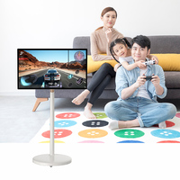 21,5/27/32 Zoll Rollbarer Begleitbildschirm Aufladbarer Bodenständer Touch-Tablet für Heimfitness Live-Streaming