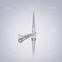 Embouts de pipette transparents jetables de 10 µL, 32 mm, fournitures de laboratoire, emballés dans un sac