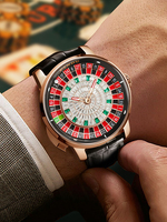 Montres mécaniques PINDU 6628 Design NH35A pour hommes, bouton poussoir, jeu de roulette russe, miroir saphir, cadran diamanté, montre pour hommes
