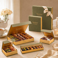 Caja de Regalo de Papel Duro de Lujo con Cinta y Cierre Magnético para Dátiles, Chocolates, Dulces, Nueces, Empaque para Regalos de Boda