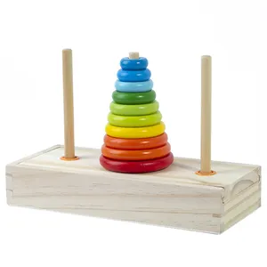 सीई लकड़ी हनोई टॉवर स्टैकिंग शैक्षिक खिलौने बच्चों के लिए