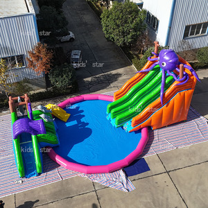 Château <span class=keywords><strong>gonflable</strong></span> commercial durable en PVC, parc aquatique <span class=keywords><strong>gonflable</strong></span> <span class=keywords><strong>avec</strong></span> toboggan, piscine combinée et parcours d'obstacles pour enfants - Product Image 5