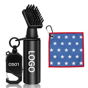 Brosse de nettoyage pour clubs de golf, conception OEM, avec serviette de golf et brosse en silicone personnalisables avec logo - Product Image 1
