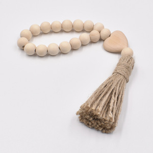 Farmhouse-Style Tassels <strong>Beads</strong> with Heart Wood <strong>Bead</strong> Garland Rustic Country Decor Prayer <strong>Beads</strong> for <strong>Door</strong> Knobs Home Decor - Product Image 3