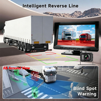 Système de caméra de recul pour camion 2CH AHD 1080P AI BSD avec moniteur IPS 7 pouces, kit double caméra de recul, écran partagé pour camping-car, fourgonnette, remorque