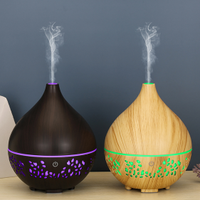 Diffuseur d'huiles essentielles ultrasonique miniature en bois grainé, lampe LED couleur 160 ml, humidificateur d'air pour la maison et le bureau, aromathérapie USB