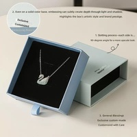 Boîte à bijoux en carton avec tiroir coulissant et doublure en velours pour collier, bague, boucles d'oreilles, emballage cadeau