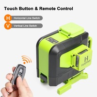 Huepar Télécommande 903DG Pour Carrelage, vert auto-nivelant 360 degrés Horizontal et Vertical 12 Multi ligne 3D Niveau Laser
