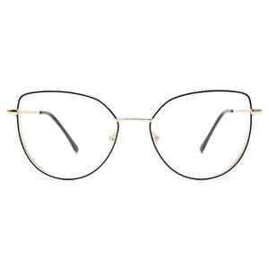 <span class=keywords><strong>Lunettes</strong></span> optiques à la mode pour <span class=keywords><strong>femmes</strong></span> avec monture large en acier inoxydable <span class=keywords><strong>de</strong></span> style oeil <span class=keywords><strong>de</strong></span> chat motif solide brillant vue latérale <span class=keywords><strong>lunettes</strong></span> colorées - Product Image 3