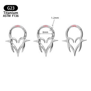 <b>Titanium</b> Heart Shape Septum <b>Ring</b> 8mm G23 ASTM F136 Unisex Body Jewelry - Product Image 1