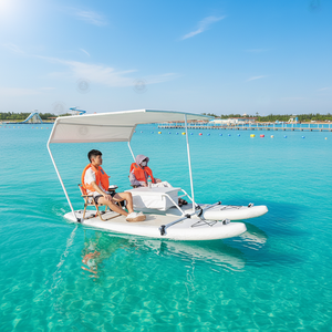 <span class=keywords><strong>Bateau</strong></span> à pagaies électrique gonflable <span class=keywords><strong>de</strong></span> luxe pour 2 à 4 personnes, en aluminium et PVC, avec auvent, planche <span class=keywords><strong>de</strong></span> SUP pour la pêche - Product Image 1