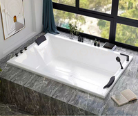 Baignoires Spa AOWO avec Douche Portable, Baignoire Balnéo en Acrylique, Hydromassage Face à Face, Jacuzzi, Bain à Remous