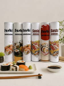 Scatola per Imballaggio Cilindrica con Etichetta Privata, Tubi di Carta Rotondi Resistenti all'Olio per Fast Food e <span class=keywords><strong>Sushi</strong></span> - Product Image 2