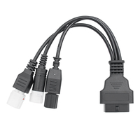 Cable OBD2 3 en 1 para Motocicleta Yamaha 3 Pines + 4 Pines para Honda 6 Pines, Adaptador OBD para Motocicleta