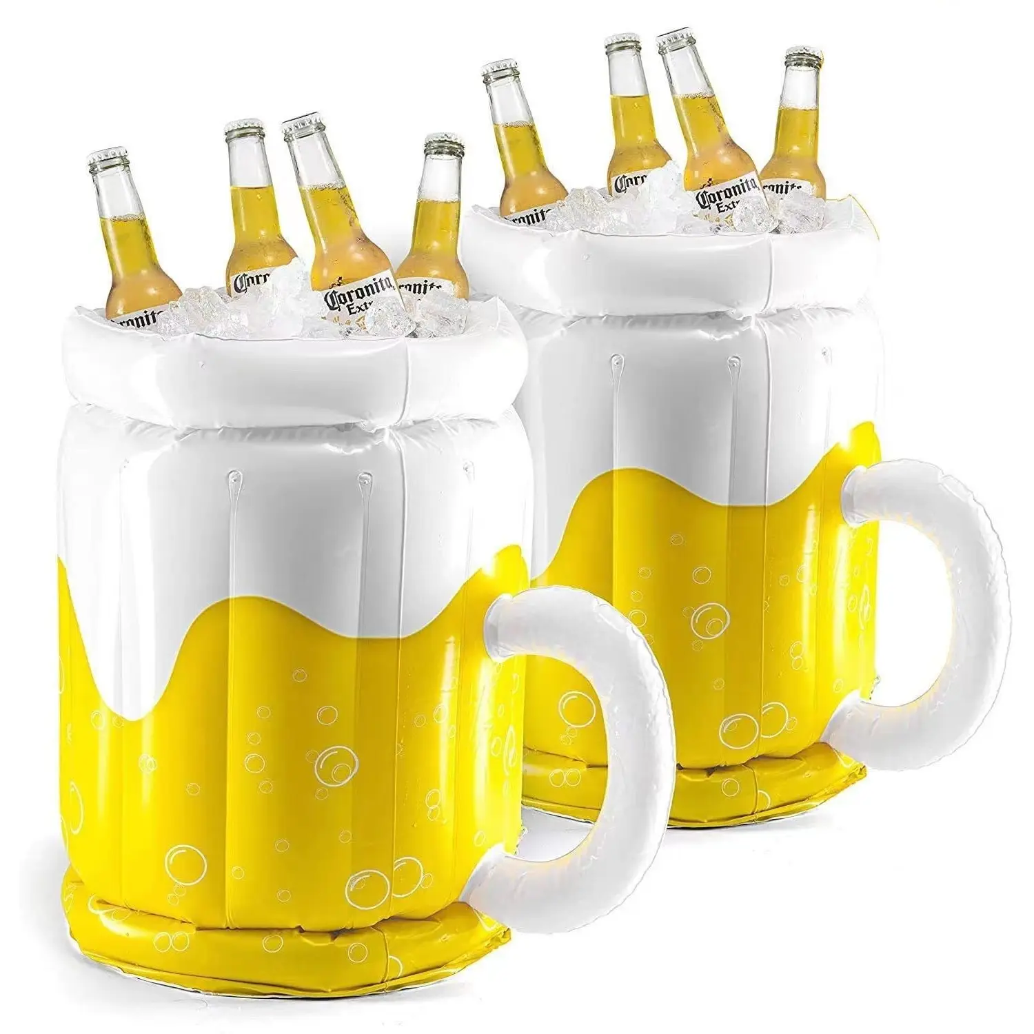 Customized 18" Inflatable PVC Cooler Beer Ice Bar Beer Mug Shaped Ice Bucket Luau BBQ Party Supplies Cooler Box for Adults