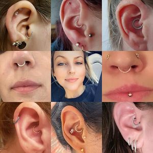 Gaby G23 <span class=keywords><strong>Anello</strong></span> per Naso in Titanio ASTM-F136 Ipoallergenico, Labret, Septum, Cartilagine, <span class=keywords><strong>Helix</strong></span>, Daith, <span class=keywords><strong>Piercing</strong></span> per Ombelico, <span class=keywords><strong>Anello</strong></span> Segmentato - Product Image 6