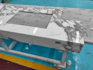 Venta caliente, nuevo diseño de lujo, Arabescato, <span class=keywords><strong>piedra</strong></span> de mármol blanco, doble fregadero, tocador independiente, conjunto de muebles de baño - Product Image 2