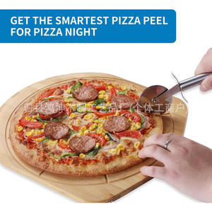 Planche à pizza en bambou 60x40x1,5cm avec poignée pour servir steak, gâteau, sushi - Product Image 2