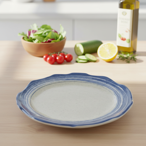 Platos <span class=keywords><strong>de</strong></span> Melamina HCMA con Líneas Azules, Platos con Diseño para Restaurantes Japoneses y Coreanos, Platos para Servir la Porción Principal en Hoteles - Product Image 1