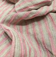 Tissu de lin à rayures 100% lavé à la pierre enzymatique de haute qualité pour chemise et robe