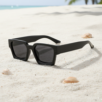 Lunettes de soleil polarisées carrées surdimensionnées avec logo personnalisé, design tendance noir pour hommes et femmes, collection 2026