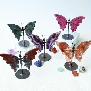 Vente en gros d'artisanat en cristal naturel <span class=keywords><strong>de</strong></span> haute qualité, ailes <span class=keywords><strong>de</strong></span> papillon en œil <span class=keywords><strong>de</strong></span> <span class=keywords><strong>tigre</strong></span> faites à la main, ailes en cristal pour la décoration, Cuican Fashion - Product Image 3